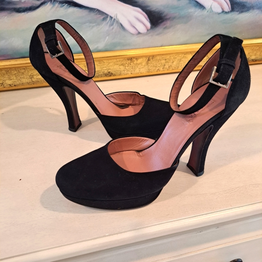 ALAIA Black Mary Jane Pumps Shoes 7.5 37.5